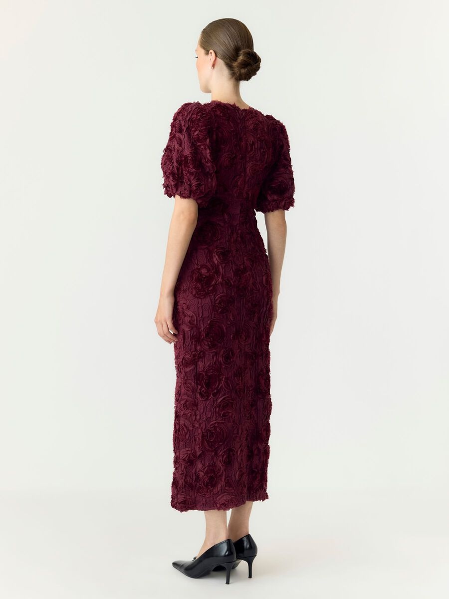 Linnea 2/4 Long Dress - Maroon Banner