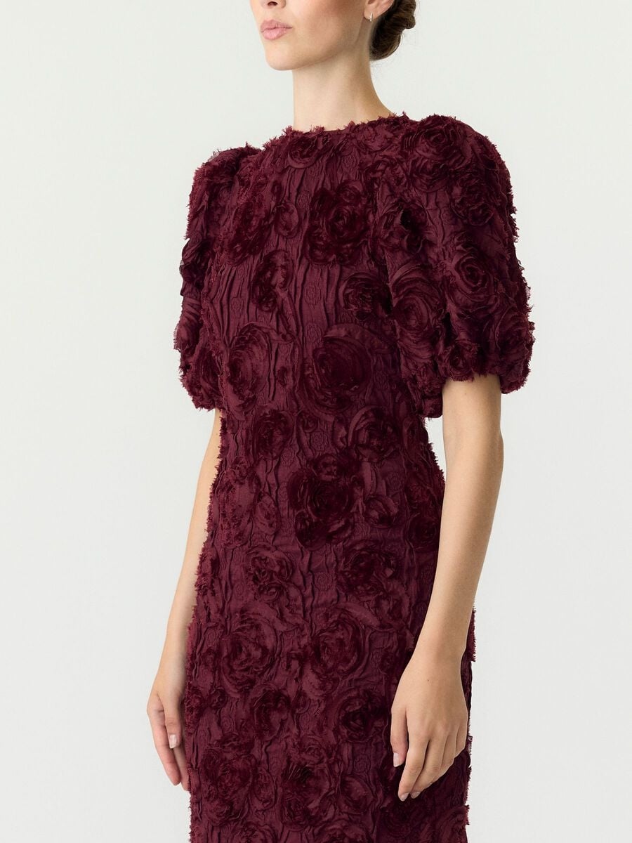 Linnea 2/4 Long Dress - Maroon Banner