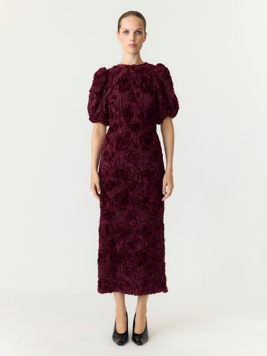 Linnea 2/4 Long Dress - Maroon Banner