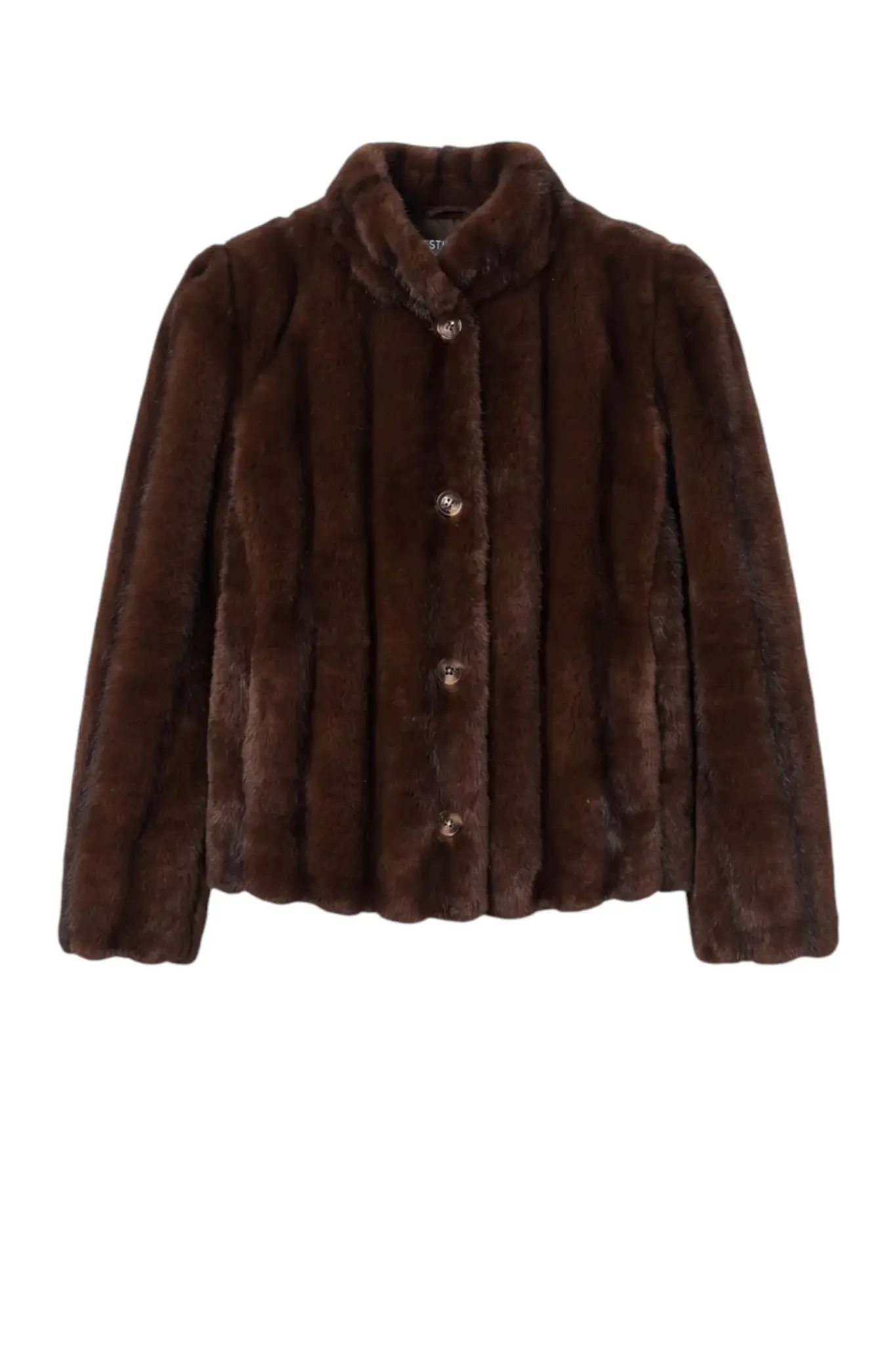 Soline Faux Mink Stripe - Dark Brown