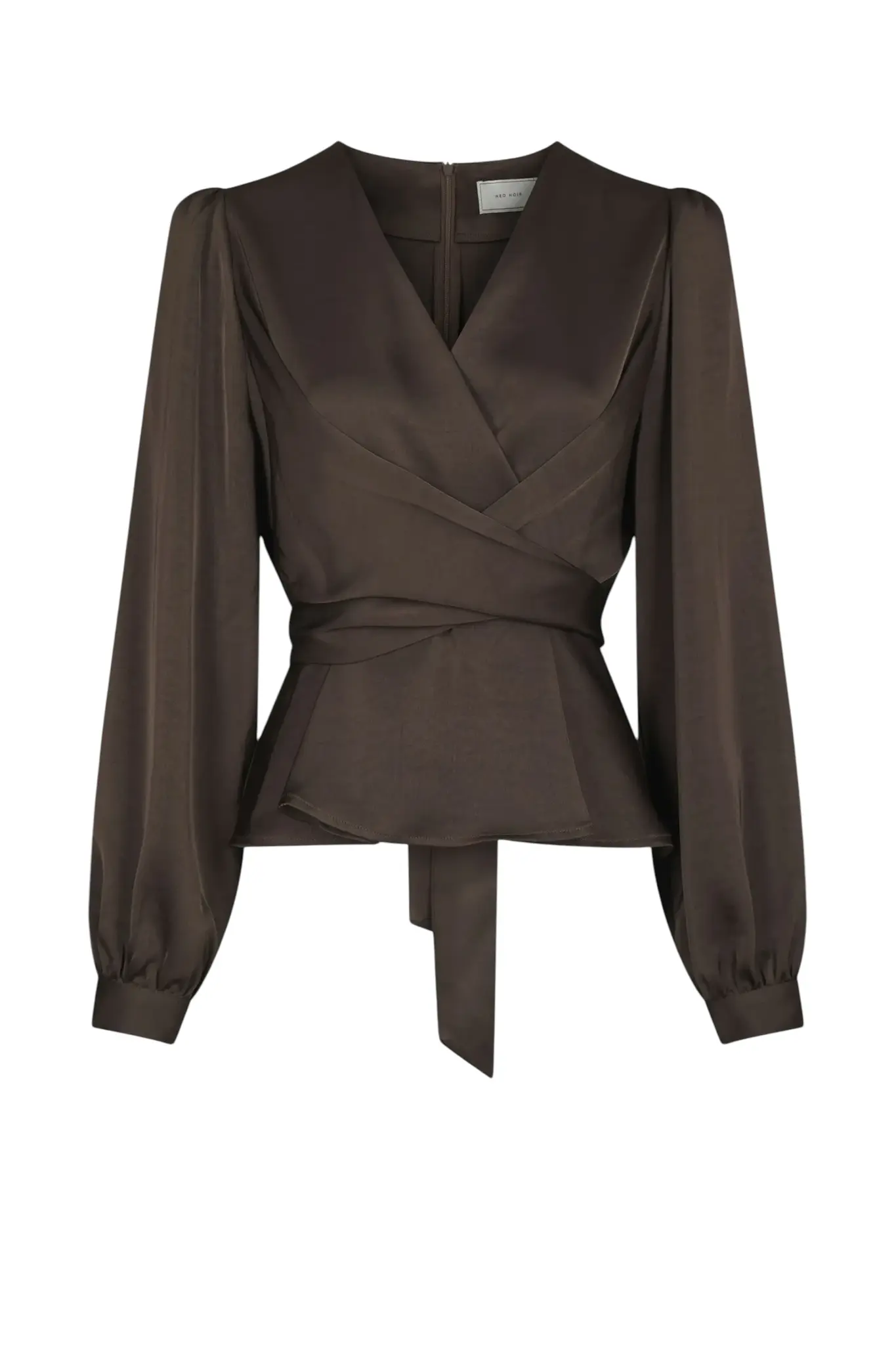 Rista Heavy Sateen Blouse - Dark Brown