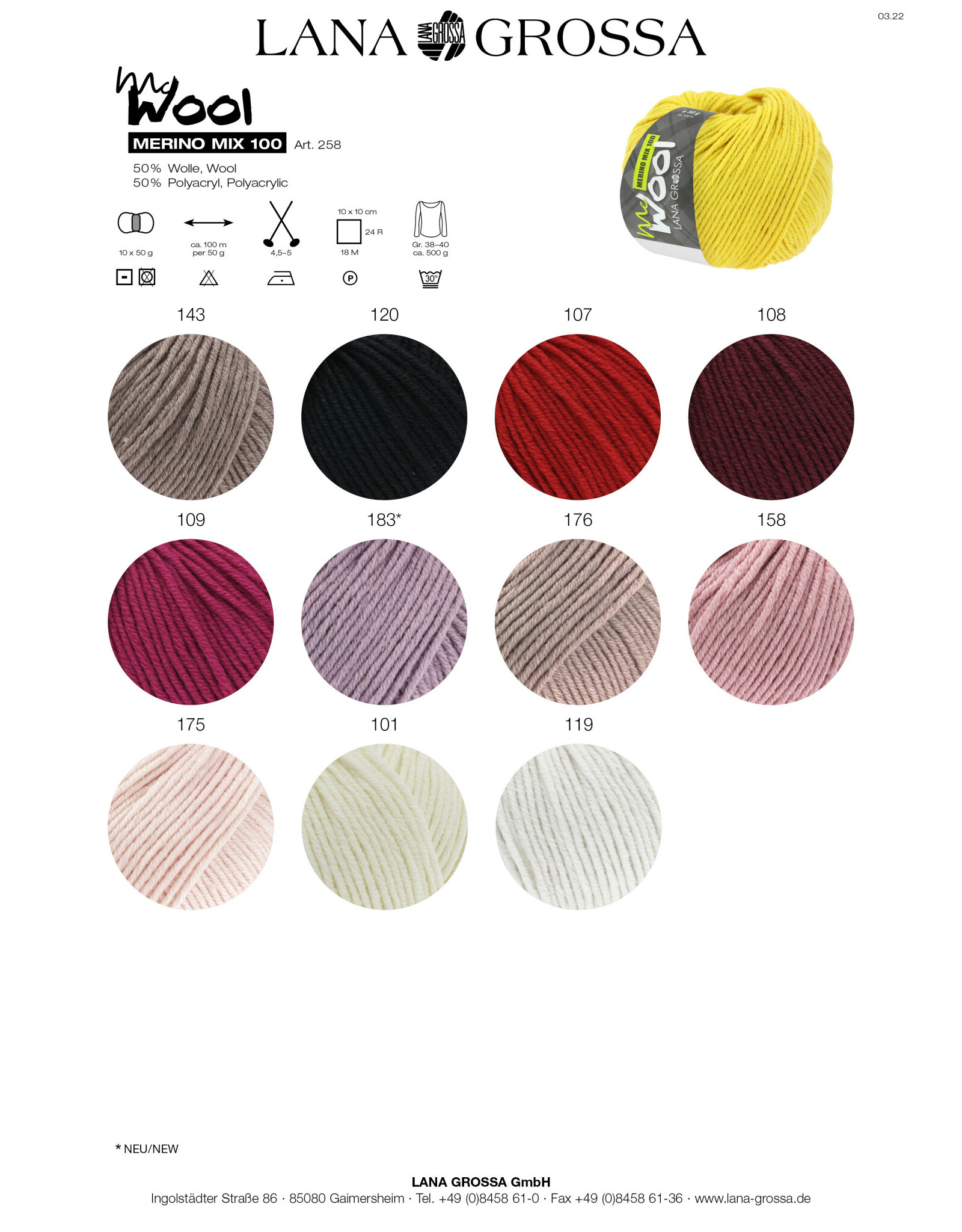 Mc Wool Merino Mix 100 *Mc Wool Merino Mix 100 - 50 g - 100 m - kan niet meer besteld worden !