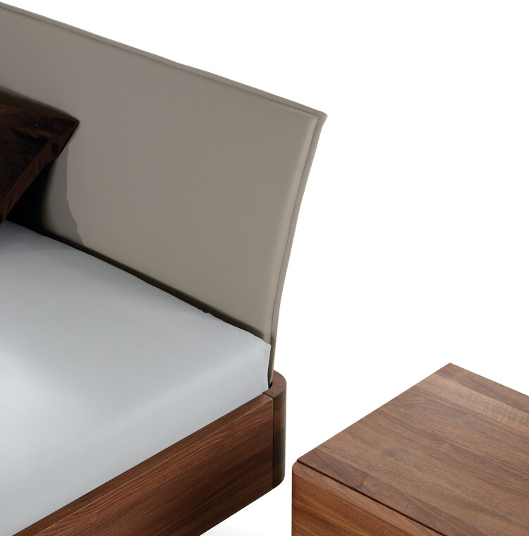 ZACK DESIGN Massivholzbett B-BASIC mit Polsterlehne