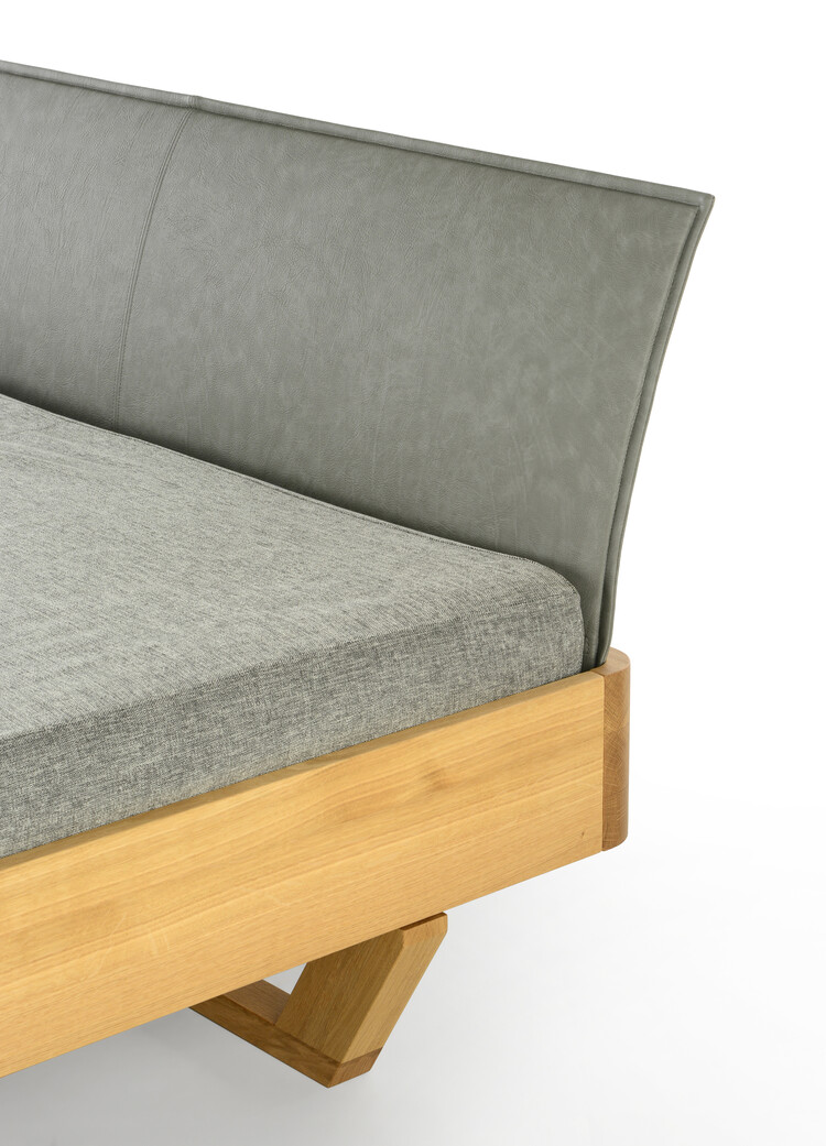 ZACK DESIGN Massivholzbett K-BASIC mit Polsterlehne