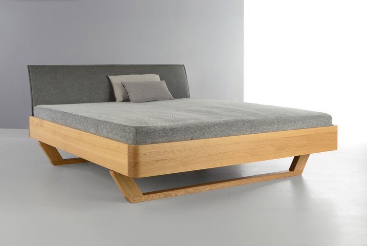 ZACK DESIGN Massivholzbett K-BASIC mit Polsterlehne