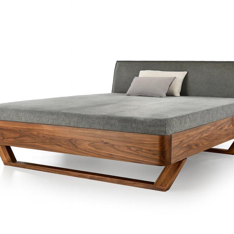 ZACK DESIGN Massivholzbett K-BASIC mit Polsterlehne