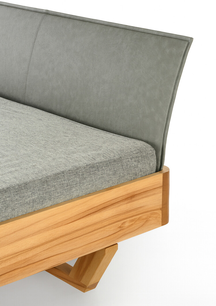 ZACK DESIGN Massivholzbett K-BASIC mit Polsterlehne
