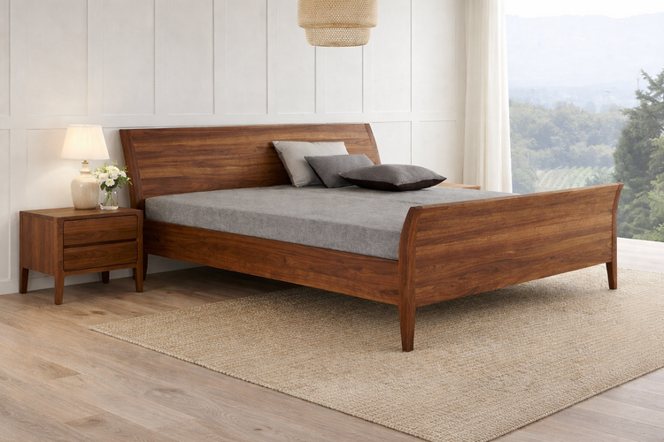 COBURGER WERKSTÄTTEN 1894 Massivholzbett PRO-CLASSICO mit erhöhtem Fußteil