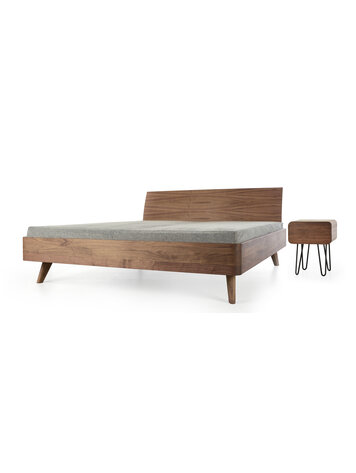 COBURGER WERKSTÄTTEN 1894 Massivholzbett CREO_F mit Formholz-Rückenlehne