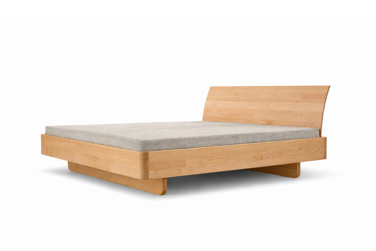 ZACK DESIGN Massivholzbett B-BASIC mit Formholz-Rückenlehne