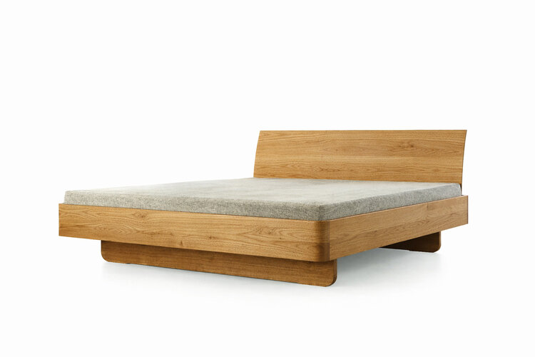 ZACK DESIGN Massivholzbett B-BASIC mit Formholz-Rückenlehne
