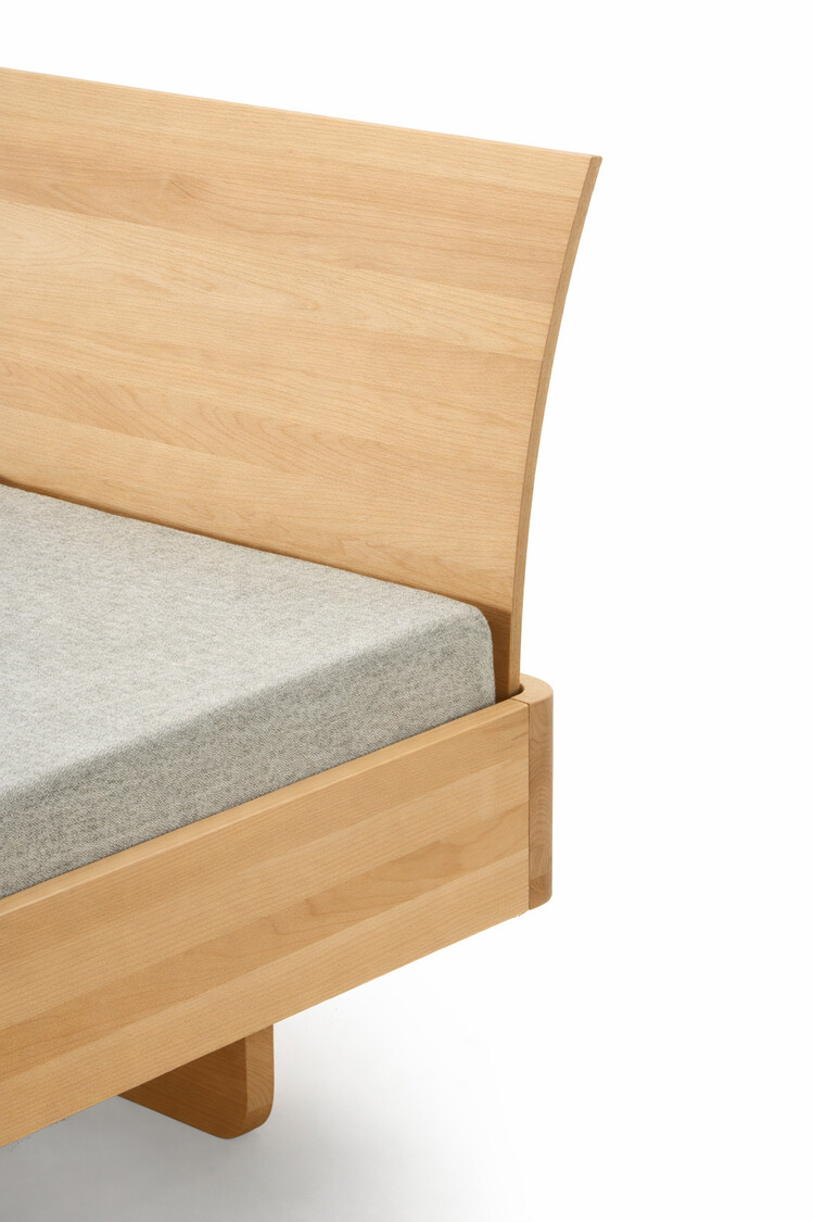 ZACK DESIGN Massivholzbett B-BASIC mit Formholz-Rückenlehne