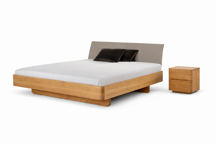 ZACK DESIGN Massivholzbett B-BASIC mit Polsterlehne