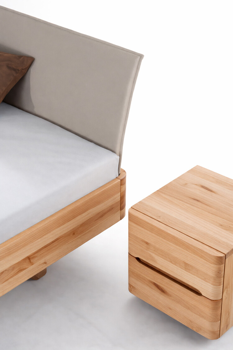 ZACK DESIGN Massivholzbett B-BASIC mit Polsterlehne