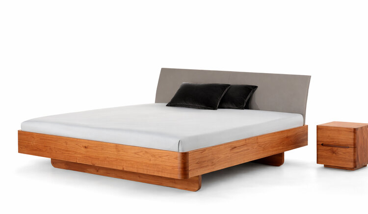 ZACK DESIGN Massivholzbett B-BASIC mit Polsterlehne