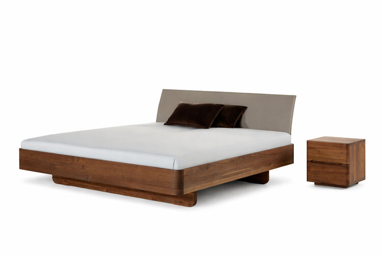 ZACK DESIGN Massivholzbett B-BASIC mit Polsterlehne