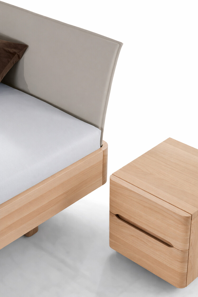 ZACK DESIGN Massivholzbett B-BASIC mit Polsterlehne