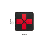 Red Cross Medic Patch, 40mm (Black)