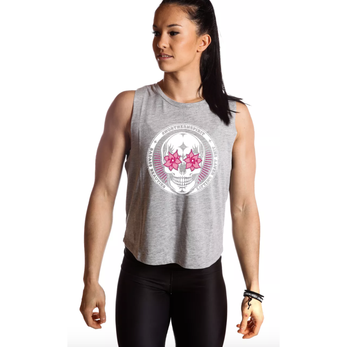 Muscle Tank Flower Eyes (Grey)