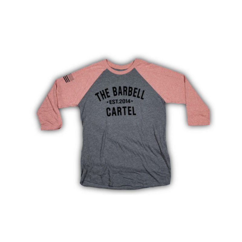 3/4 Baseball Tee (Unisex) - (Desert Pink/ Heather Grey)