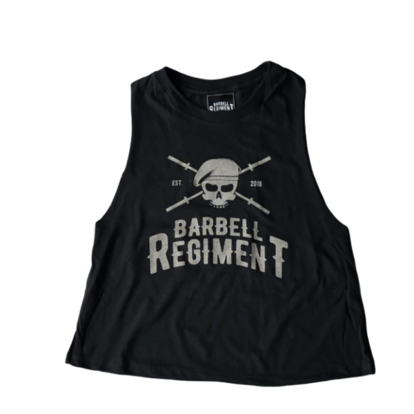 Barbell Crop Tank Origins Charcoal - Barbell Regiment