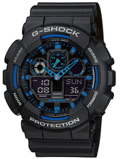 Montre Classic GA-100 (Noir/Bleu)