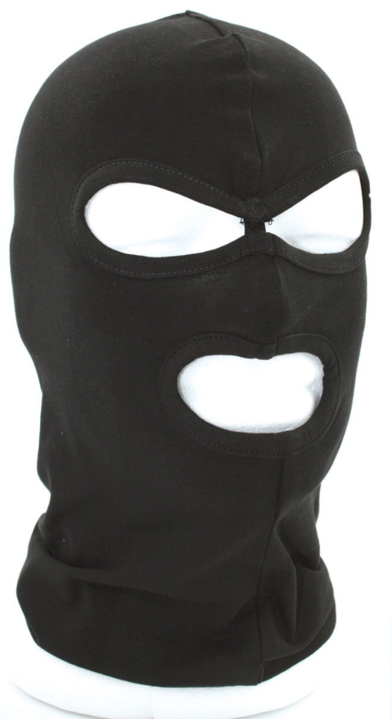 3 Hole Cotton Balaclava (Black)