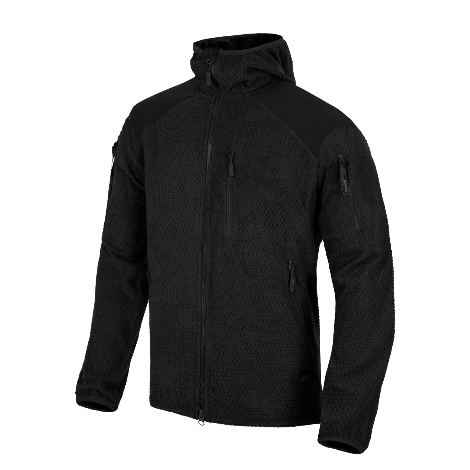 Alpha Hoodie Jacket Grid Fleece (Black)