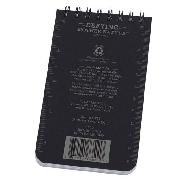 Top Spiral Notebook 3x5'' (Black)