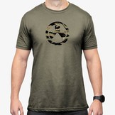 Tiger Stripe Icon Blend T-Shirt (Olive Drab Heather)