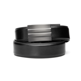 Black Leather Gun Belt 1.5 X2 Gunmetal