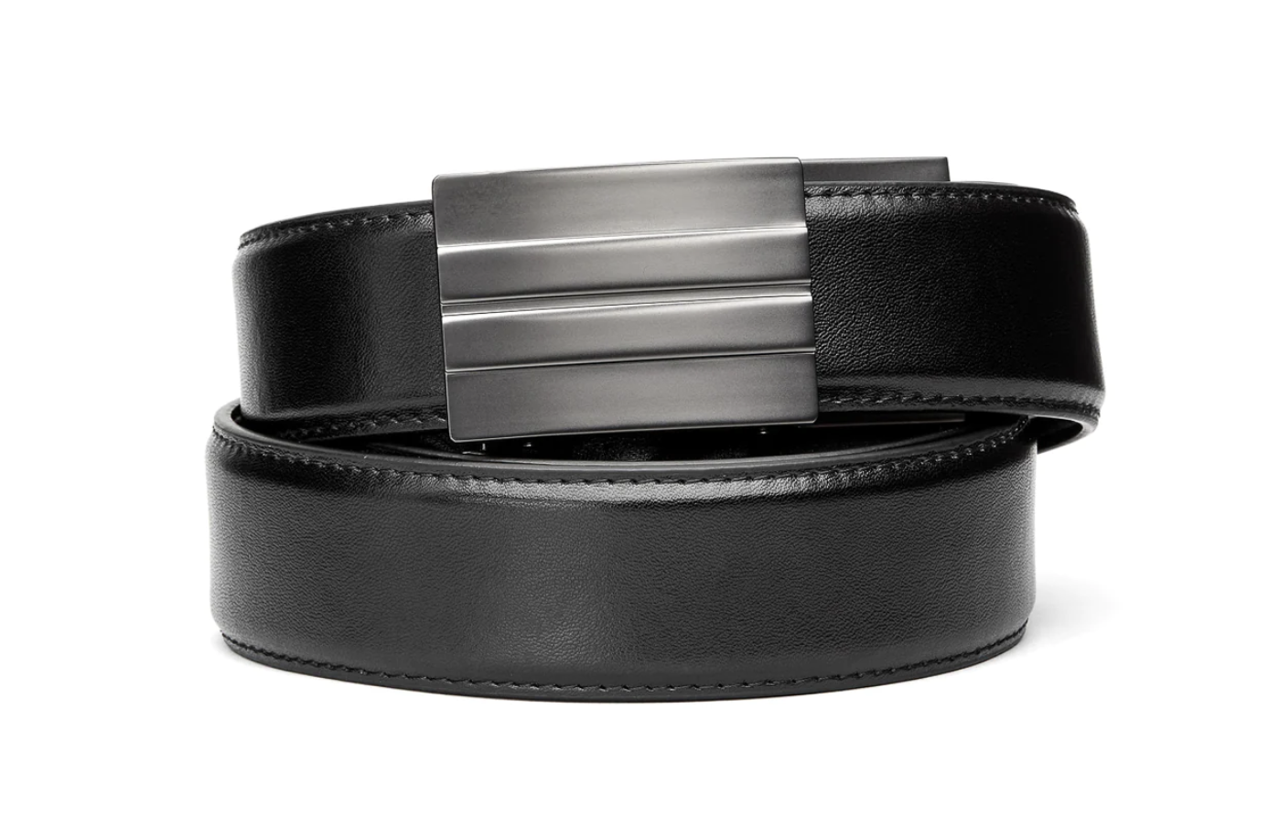 Black Leather Gun Belt 1.5 X2 Gunmetal