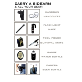 Leather Gun Belt X3 Buckle (Nickel Free) Black Leather