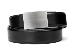Black Leather Gun Belt 1.5" X4 Stainless Steel Buckle