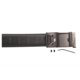 Leather Gun Belt 1.5" X4 Stainless Steel Buckle Black Leather