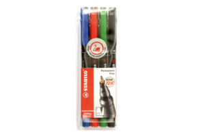 Pack of four permanent ink markers