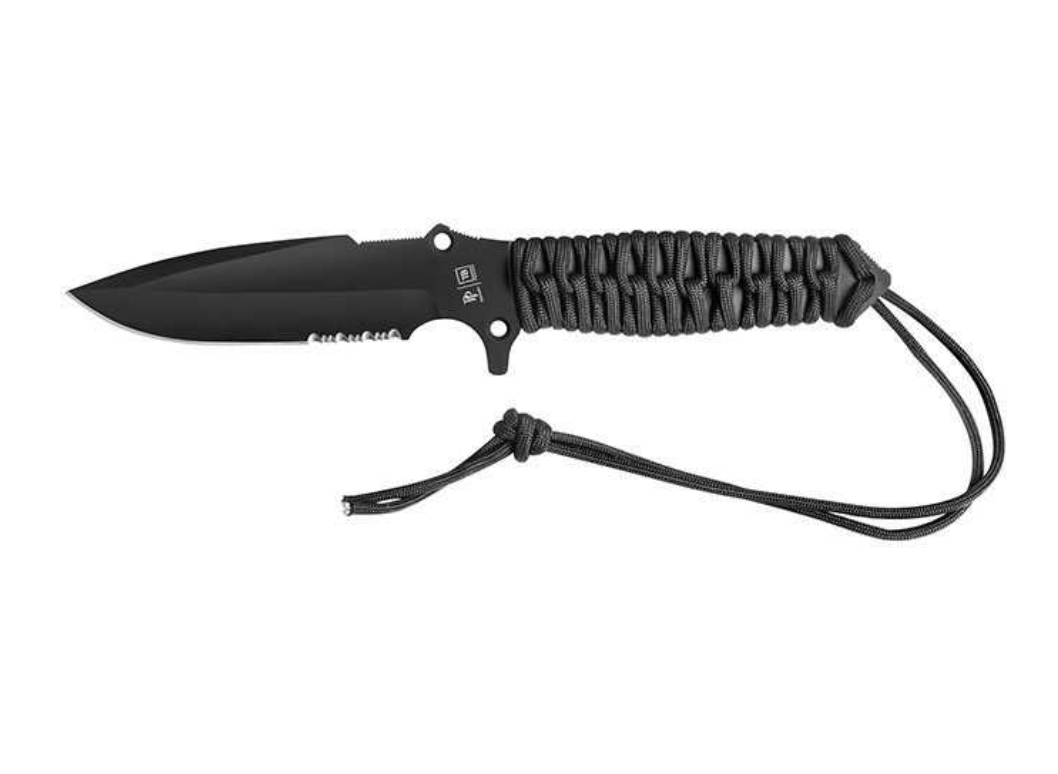 Maradeur Paracord 550 Serration + Etui Kydex (Noir)