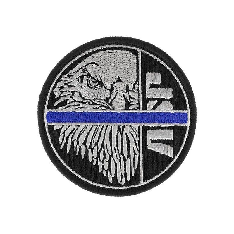 Silver ASP Eagle Patch Blue Line