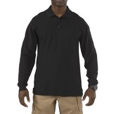 Utility Long Sleeve Polo (Black)