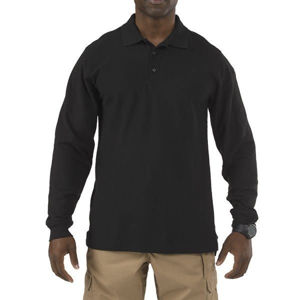 Utility Long Sleeve Polo (Black)