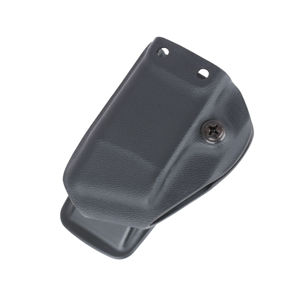 Kydex Single Pistol Magazine Carrier for Double Stack 9mm w/IWB Clip (Black)