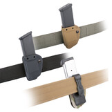 Kydex Single Pistol Magazine Carrier for Double Stack 9mm w/IWB Clip (Black)