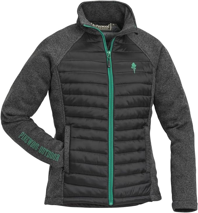 Gabriella Padded Ladies Jacket (Antracite/Emerald)