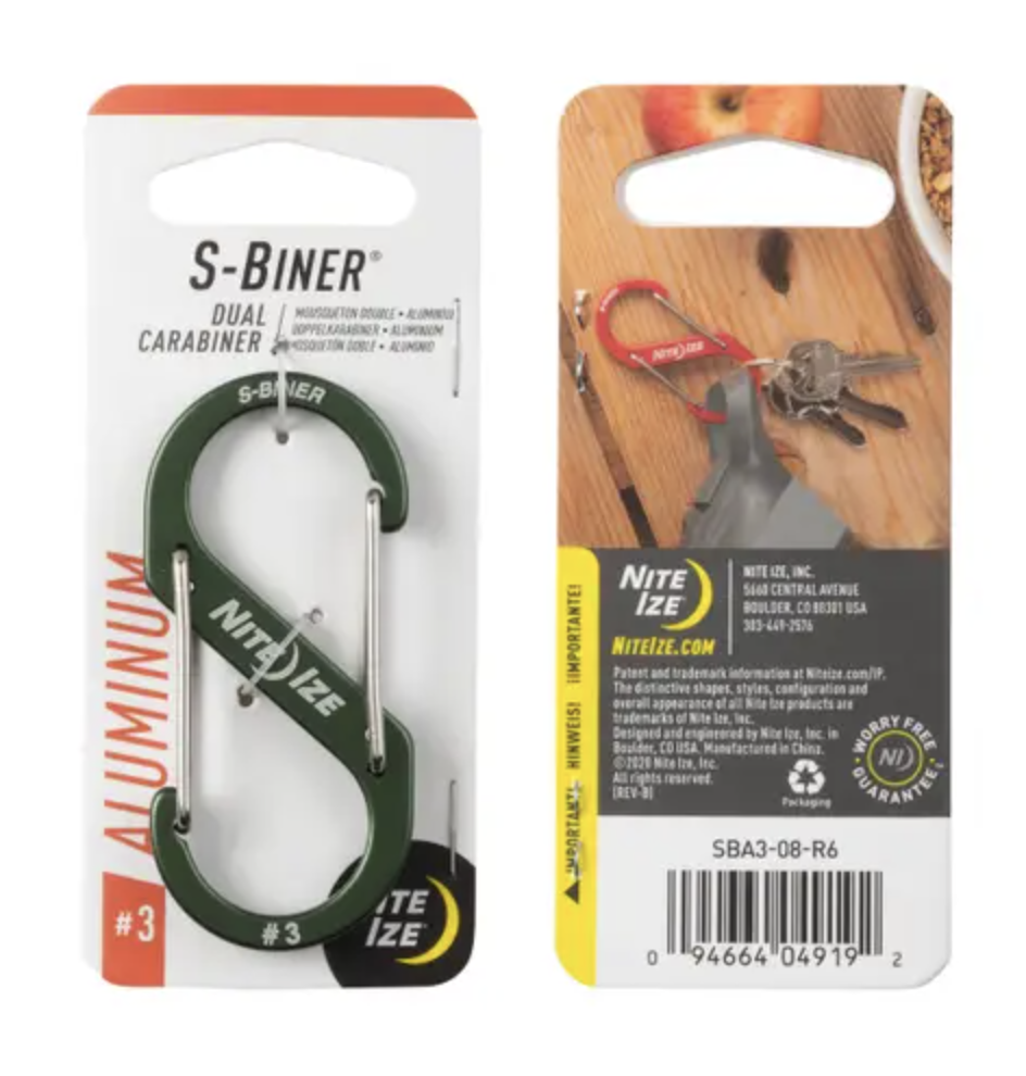 S-Biner Aluminium Dual Carabiner #3 (Olive)