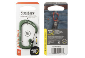 SlideLock Carabiner Aluminium #3 (Olive)