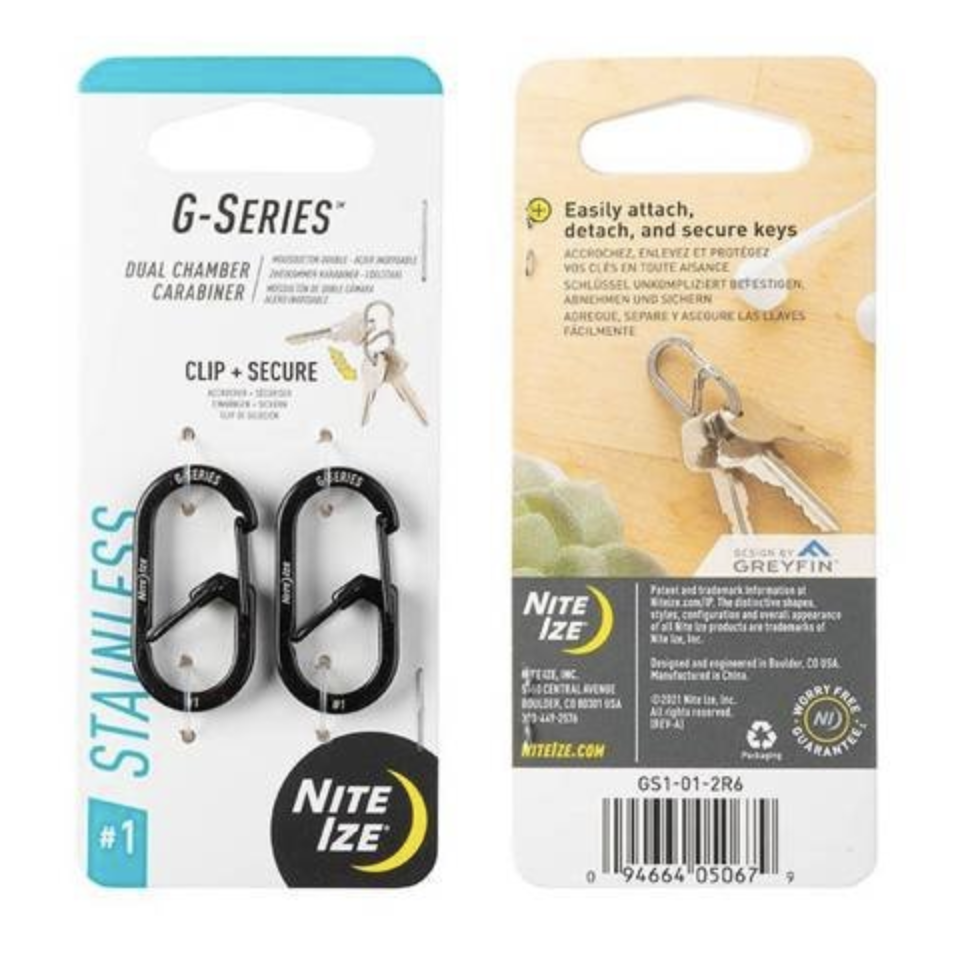 G Series Dual Chamber Carabiner #1 - 2 Pack (Black)
