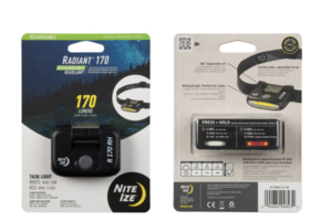 Radiant 170 Lumens Rechargeable Headlamp Black