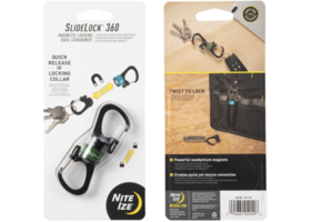 SlideLock® 360° Magnetic Locking Dual Carabiner (Olive)