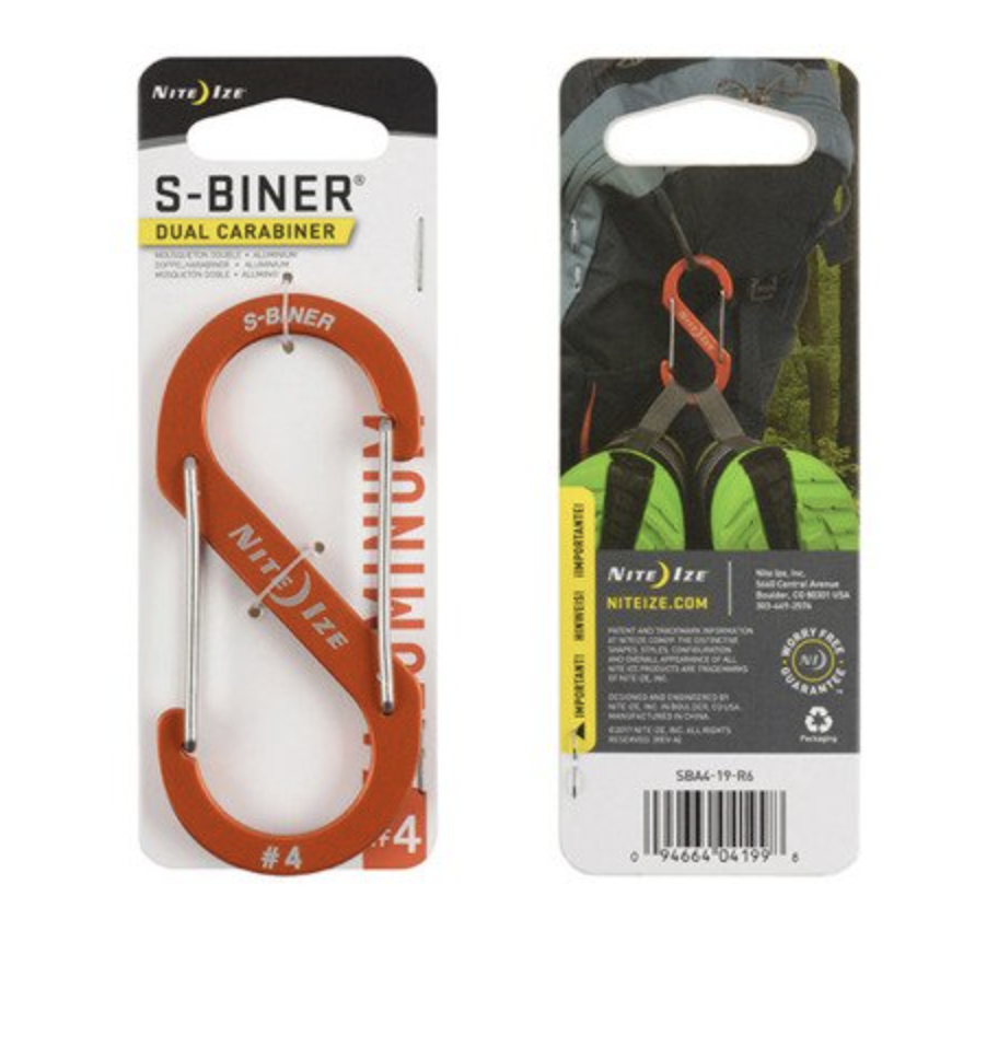 S-Biner Aluminum Dual Carabiner #4  (Orange)
