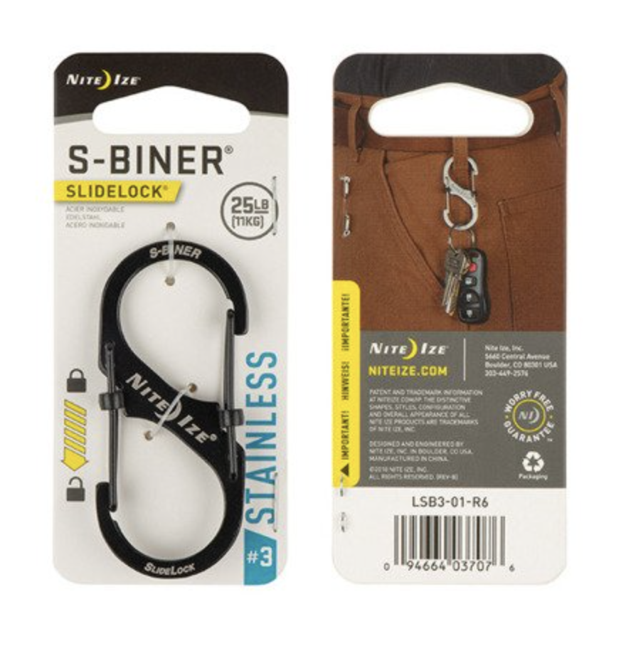 S-Biner SlideLock Stainless Steel #3 (Black)